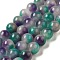 Natural Dyed White Jade Beads Strands, Round, Dark Cyan, 10~10.5mm in diameter, Hole: 1mm, about 37pcs/strand, 14.76''~14.80''(37.5~37.6cm)