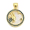 Brass Micro Pave Clear Cubic Zirconia Pendants, Cadmium Free & Nickel Free & Lead Free, with Shell, Real 18K Gold Plated, Capricorn, 19x16.8x3mm, Hole: 4x3.5mm