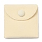 Velvet Jewelry Bags, Jewelry Storage Pouches with Snap Button, Square, Cornsilk, 7x7x1cm