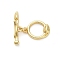 Brass Toggle Clasps, Cadmium Free & Nickel Free & Lead Free, Ring, Real 18K Gold Plated, ring: 17x12.5x3.5mm, Hole: 1.6mm; bar: 5.5x22x5mm, hole: 1.6mm