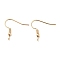 316 Surgical Stainless Steel French Earring Hooks, French Hooks with Coil and Ball, Real 18K Gold Plated, 20 Gauge, 20x21mm, Hole: 2mm, Pin: 0.8mm
