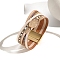 Braided PU Leather Crod Multi-strand Bracelets for Women, Natural Quartz Crystal Link Bracelets with Magnetic Clasps, Misty Rose, 7-5/8 inch(19.5cm)