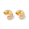 Brass Crimp Beads Covers, Cadmium Free & Lead Free, Real 18K Gold Plated, 5.5x4.5x2.5mm, Hole: 2mm
