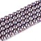 Electroplate Opaque Glass Beads Strands, Round, AB Color Plated, Medium Purple, 4~4.5mm, Hole: 0.6mm, about 97~100pcs/strand, 14.76~15.16 inch(37.5~38.5cm)