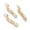 316 Surgical Stainless Steel Pendants, with Micro Pave Cubic Zirconia and Jump Ring, Long-Lasting Plated, Word Mama, for Mother's Day, Clear, Real 18K Gold Plated, 17x4.5x1.5mm, Hole: 3.5mm