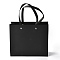Rectangle Paper Bags, with Nylon Handles, for Gift Bags and Shopping Bags, Black, 21x0.4x18cm