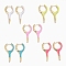 Brass Micro Pave Clear Cubic Zirconia Huggie Hoop Earrings, with Enamel, Long-Lasting Plated, Lollipop, Real 18K Gold Plated, Mixed Color, 27x13.5x3mm, Pin: 1mm