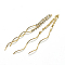 Brass Chain Tassel Big Pendants, with Cubic Zirconia, Clear, Real 18K Gold Plated, 76x4x2mm, Hole: 1mm