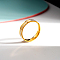 Stainless Steel Grooved Finger Rings for Women, Real 18K Gold Plated, US Size 9(18.9mm)