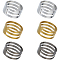 6Pcs 3 Styles Brass Rings, Assistant Tool, for Buckling, Open and Close Jump Rings, Mixed Color, 0.7x1.8~17x0.1cm, 2pcs/style