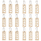 Rectangle Wooden Knitting Needle Gauge Pendants, Crochet Ruler, with Iron Ball Chains, Light Yellow, Gauge: 6.3x2.5x0.4cm, Hole: 1.75~10.5mm, 2pcs/set, 10 sets, Chains: 80x2.5mm, 10 strands