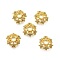 Star Brass Micro Pave Cubic Zirconia Bead Caps, Rack Plating, Long-Lasting Plated, Lead Free & Cadmium Free, Golden, 11.5x3.5mm, Hole: 2.5mm
