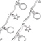 304 Stainless Steel Link Chains, with Spool, Soldered, Star with Ring, Stainless Steel Color, 15.5x2.5x1mm, , 5m/roll