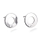 Non-Tarnish 201 Stainless Steel Stud Earring Findings, with 304 Stainless Steel Pins, Ring, Stainless Steel Color, 10.5x1mm, Hole: 1.4mm, Pin: 0.8mm