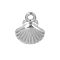 304 Stainless Steel Charms, Shell Shape Charm, Stainless Steel Color, 12x10mm