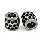 Retro Hollow 304 Stainless Steel European Beads, Large Hole Beads, Column, Antique Silver, 8x8mm, Hole: 4.5mm