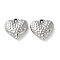 304 Stainless Steel Pendants, Textured, Heart Charm, Stainless Steel Color, 16x16x5mm, Hole: 1.2mm