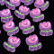 Transparent Acrylic Beads, with Enamel, Frosted, Tulip Flower, Orchid, 24.5x20x9mm, Hole: 3mm