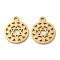 Ion Plating(IP) Chakra Theme 304 Stainless Steel Pendants, Manual Polishing, Anahata Chakra Charms, Golden, 15x12x1mm, Hole: 1.6mm