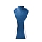 Bust Shaped PU Leather Jewelry Display Stands for Necklaces, Marine Blue, 15.5x18x40.5cm