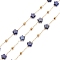 Ion Plating(IP) 304 Stainless Steel Satellite Chains, with Natural Lapis Lazuli Star Beaded, Unwelded, with Spool, Golden, 4x4x2mm