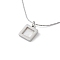 Non-Tarnish Shell Square Pendant Necklaces, 304 Stainless Steel Box Chain Necklaces, Stainless Steel Color, 16.54 inch(42cm)