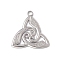 Non-Tarnish 304 Stainless Steel Pendants, Trinity Knot Charms, Stainless Steel Color, 26.5x25x2mm, Hole: 2.9mm