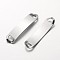 Tarnish Resistant Rectangle 201 Stainless Steel Links connectors, Stainless Steel Color, 45x10x1mm, Hole: 4.5x6mm