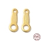 925 Sterling Silver Links, Chain Tabs, with 925 Stamp, Real 18K Gold Plated, 8x3x0.4mm, Hole: 0.8&1.6mm