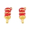 Alloy Enamel Pendants, Matte Style, Sugar-Coated Haws Charms, Matte Gold Color, 22x9x8mm, Hole: 1.2mm