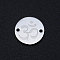 Tarnish Resistant Chakra 201 Stainless Steel Links connectors, Flat Round with Om Symbol, Stainless Steel Color, 12x1mm, Hole: 1.2mm