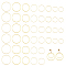 240Pcs 8 Style Brass Linking Rings, Golden, 14~30x0.65~1mm, 30pcs/style
