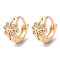 Rack Plating Brass Micro Pave Cubic Zirconia Hoop Earrings, Flower, Light Gold, 10x7mm