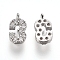 Brass Micro Pave Clear Cubic Zirconia Charms, Number, Platinum, Num.3, 9.5~10x4~6.5x2mm, Hole: 0.8mm