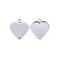 Tarnish Resistant 304 Stainless Steel Pendant Cabochon Settings, Plain Edge Bezel Cups, Heart, Stainless Steel Color, 14x11x1.5mm, Hole: 2mm, Inner Diameter: 10x10mm