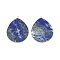Dyed Natural Lapis Lazuli Pendants, with Brass Findings, Drop, Golden, 42~42.5x32~32.5x2~3mm, Hole: 2mm