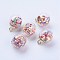 Glass Ball Pendants, with CCB Plastic, Round, Golden, Colorful, 21x16mm, Hole: 2mm