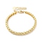 Clear Cubic Zirconia Beaded Cuff Bangle with Clasps, Rack Plating Brass Jewelry for Women, Cadmium Free & Lead Free, Real 18K Gold Plated, 6-1/4 inch(16cm)