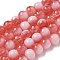 Crackle Glass Beads Strands, Rondelle, Light Coral, 8mm, Hole: 1mm