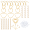 UNICRAFTALE 18pcs Stainless Steel Heart Linking Rings Drop Earring DIY Making Kit Chain Extenders with 50pcs Open Jump Rings 30pcs Earring Hooks Golden and Light Gold