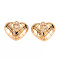 Brass Micro Pave Clear Cubic Zirconia Pendants, Nickel Free, Real 18K Gold Plated, Heart with Word, Letter.P, 12x15x3.5mm, Hole: 1.2mm