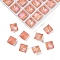 Pointed Back Glass Rhinestone Cabochons, Imitation Tourmaline, Faceted, Square, Pink, 8x8x4.5mm