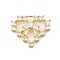 Brass Micro Pave Clear Cubic Zirconia Pendants, Cadmium Free & Nickel Free & Lead Free, Bowknot with Heart, Real 14K Gold Plated, 14.5x17.5x4mm, Hole: 3x2mm