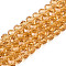 Glass Beads Strands, Faceted, Rondelle, Goldenrod, 2.9~3.3x2mm, Hole: 0.8mm, about 144~150pcs/strand, 35~37cm