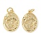 Brass Pendants, Oval with Girl, with Jump Ring, Long-Lasting Plated, Lead Free & Cadmium Free, Real 18K Gold Plated, 18.5x12x2mm, Hole: 3.5mm