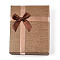 Cardboard Jewelry Necklace Boxes, with White Sponge, for Jewelry Gift Packaging, Rectangle with Bowknot, Camel, 13x10x3.1cm, inside: 12.3×9.3cm.
