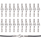 20 Sets 304 Stainless Steel Lobster Claw Clasps, with Cord Ends, Stainless Steel Color, 30mm