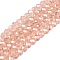 Electroplate Glass Beads Strands, AB Color Plated, Faceted, Rondelle, Misty Rose, 3.5~3.8x3mm, Hole: 0.4mm, about 105~110pcs/strand, 29~31cm