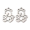 Non-Tarnish 201 Stainless Steel Pendants, Bear Charm, Stainless Steel Color, 17x13.5x1mm, Hole: 1.4mm