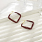Brass Rhombus Hoop Earrings, with Enamel, Real 22K Gold Plated, 43x5.5mm